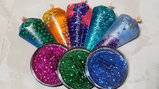 Making Slime with Piping bags and Glitter - Satisfying Slime Video #19