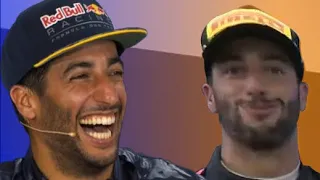 Daniel Ricciardo awkwardly interacting with cameras for 46 seconds straight