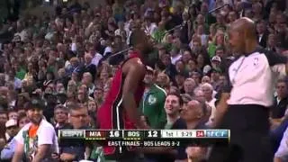 Boston Celtics fan throws ball at Dwayne Wade's head during Game 6