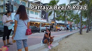 Pattaya Beach Road Walk on Monday Late Afternoon, October 2021 Thailand 4k