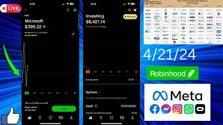 $8,000 Robinhood Portfolio | META & MSFT Earnings 🎯 |4/21/24| #robinhood #investing #optionstrading