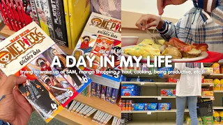 a day in my life: Trying to Wake Up at 5 AM, manga shopping + haul, cooking, being productive, etc