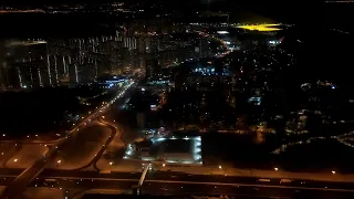 Ночная посадка во Внуково - Night landing at Vnukovo airport