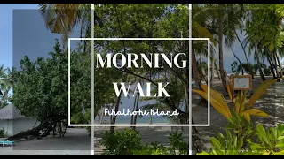 Morning walk through the Fihalhohi island, Maldives