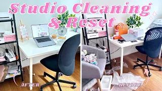 STUDIO VLOG 💖 | ✨ STUDIO CLEANING & RESET ✨, BEFORE & AFTER FILMING REELS  | SMALL BUSINESS, BTS