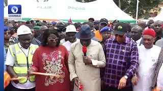 Fmr President Jonathan Commissions Flood Control Project