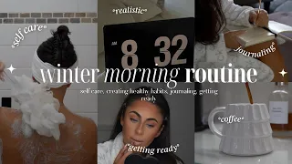 8AM *REALISTIC* WINTER MORNING ROUTINE🌨️ self care, journaling, healthy habits, cozy vibes & more