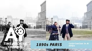 1890s Journey Through Paris, France [ AI colorized 60fps ]
