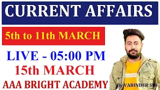 Weekly Current Affairs 5th to 11th March 2023