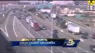 Police release new video of a crash on the Brent Spence Bridge