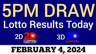 Lotto Result Today 5pm Draw February 4 2024 Swertres Ez2 PCSO Live Result