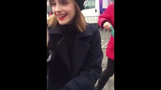 Emma Watson with fans at the Women's March
