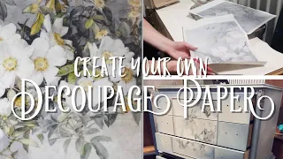 How I Make & Apply Decoupage Papers For My Furniture | Decoupaging Dresser Drawer Fronts