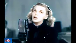 JUDY GARLAND "OVER THE RAINBOW" (LIVE USO grand performance 1943) COLOR