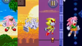 Sonic Triple Trouble 16 Bit: Super Knuckles, Fang, Metal Sonic And Amy!