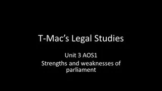 VCE Legal Studies - Unit 3 AOS 1 - Strengths and weaknesses of parliament