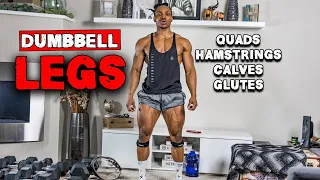 DUMBBELL LEG HOME WORKOUT FOR MUSCLE GAIN | BENCH OR NO BENCH (FULL WORKOUT)