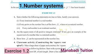 9th class maths| Chapter 1 |👩‍🏫Number system| 💁‍♀️Exercise 1.2|with notes