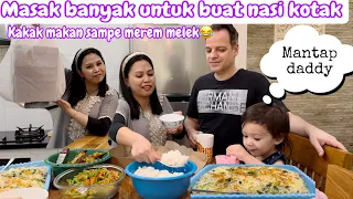 MASAK BANYAK UNTUK BUAT NASI KOTAK || KAKAK MAKAN SAMPE MEREM MELEK😂