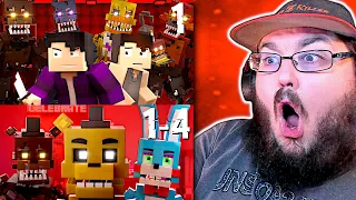 Minecraft FNAF Animated Music Video | SHATTERED SOULS Parts 1-4 (Afton Family & More) #FNAF REACTION