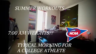 A typical morning of a college athlete during summer workouts..