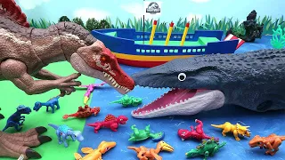 Mosasaurus VS Spinosaurus! Protect Dinosaur Eggs. Dinosaur Movie 공룡 대결 모사사우루스 VS 스피노사우루스