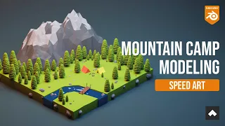 Low poly world blender tutorial  | Mountain Camp site  | Beginner Level #lowpolyart  #blender3d