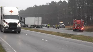 Pickup truck driver killed in collision with tractor-trailer in Monroe, officials say