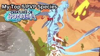 Creatures of sonaria My TOP 5 Beloved PVP species