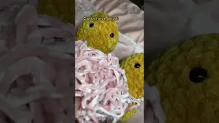 Crocheting a chicken nugget plushie #crochet #chickennuggets