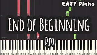 Djo - End of Beginning (Easy Piano, Piano Tutorial) Sheet