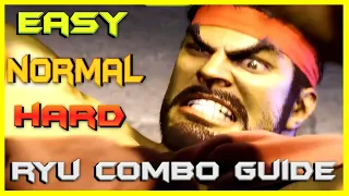 SF6 - Ryu Combo Guide || Easy, Medium, Hard Combos