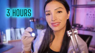 ASMR 3 Hour Doctor Roleplays | Cranial Nerve Exam, Ear Cleaning, Full Body Exam Roleplay for Sleep