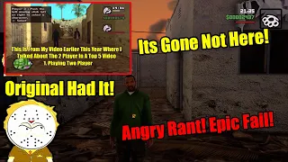 The Definitive Edition Of  GTA San Andreas Doesn't Have The Original 2 Player Mode! Angry Rant!