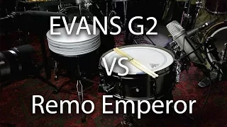 Evans G2 coated vs Remo Emperor on Snare