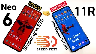 iQOO Neo 6 vs Oneplus 11R Speedtest 5 heavy Games 🔥🔥🔥
