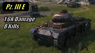 World of Tanks - Pz. III E - Lakeville | 1,6K DMG - 8 Kills | #4
