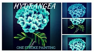 How to paint Hydrangea flower | Quick and Simple | One stroke Painting | DIY