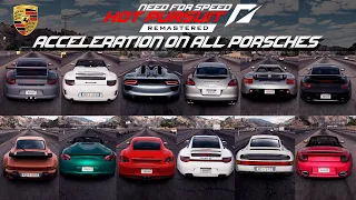 4K. Need For Speed Hot Pursuit (2020). Acceleration on all Porsches (0-100, 0-200, 0-300, Top Speed)