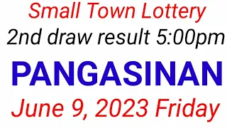 STL - PANGASINAN June 9, 2023 2ND DRAW RESULT