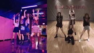 Compare BLACKPINK 'BOOMBAYAH' Music & choreography practice video (블랙핑크, 붐바야) [통통영상]