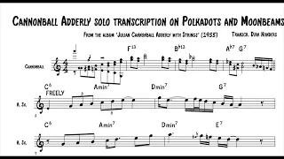 Cannonball Adderley Solo transcription - Polkadots and Moonbeams (Cannonball with strings - 1955)