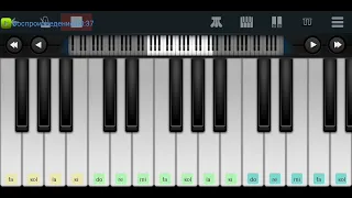 ,, Песня Мамонтёнка" из мультика Perfect Piano на пианино одним пальцем