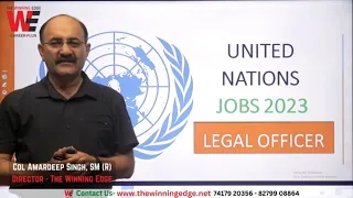 Legal Officer Jobs in UN | United Nations Jobs 2023 | UN Legal Officer Jobs | Legal Advisor in UN