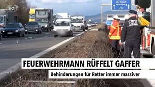 Feuerwehrmann rüffelt Gaffer | RON TV |