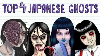 TOP 4 SCARY JAPANESE GHOSTS: HANAKO-SAN, NURE-ONNA, OIWA, YUKI-ONNA | Draw My Life