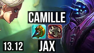 CAMILLE vs JAX (TOP) | 2.6M mastery, 1200+ games, 5/2/8 | KR Master | 13.12