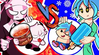 HOT PREGNANT VS COLD PREGNANT! | HOT VS COLD FOOD CHALLENGE - Friday Night Funkin ANIMATION MUKBANG