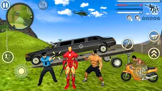 Iron Rope Hero Vice Town City - Fun at NY City Limo Car - Android Gameplay