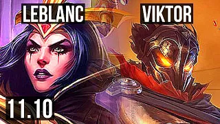 LEBLANC vs VIKTOR (MID) | Rank 5 LeBlanc, Legendary, 17/3/10 | JP Master | v11.10